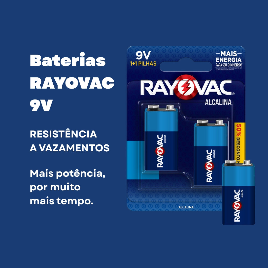 Bateria Alcalina 9v Rayovac Cartela Com 02 Unidades [F108]