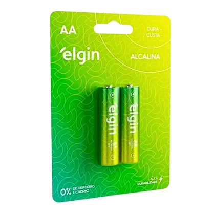 Pilha Alcalina Aa2 Elgin Cartela Com 02 Unidades [F108]