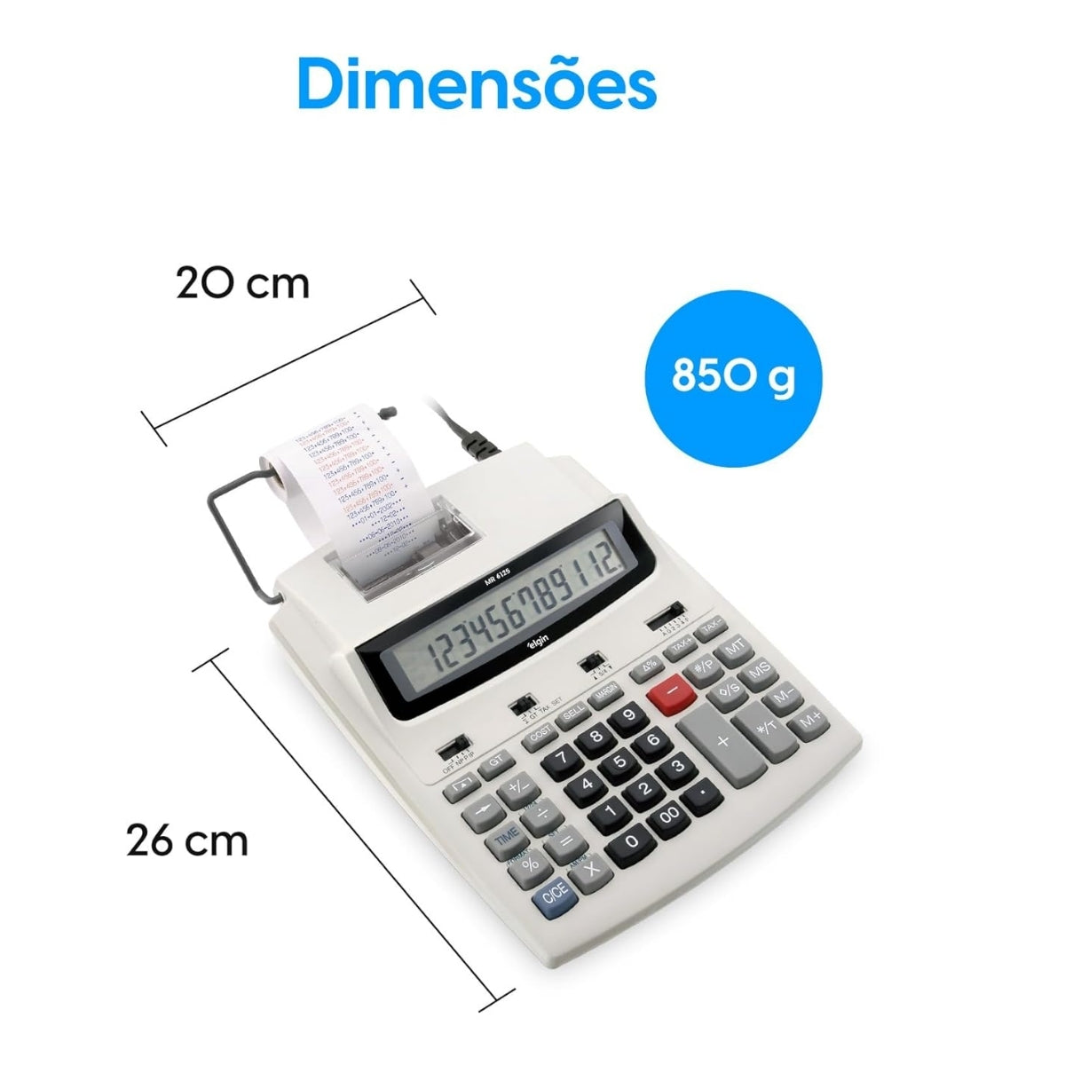Calculadora Com Bobina 12 Digitos Mr-6125 Elgin [F108]