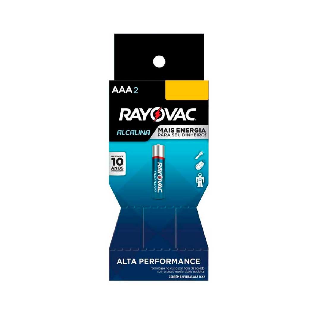 Pilha Alcalina Aaa2 Rayovac Tubo Com 32 Unidades [F108]