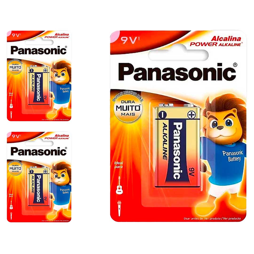 3 Baterias Alcalinas 9v Panasonic