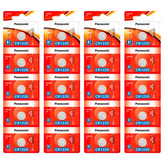 20 Baterias CR1220 Panasonic (04 cartelas)