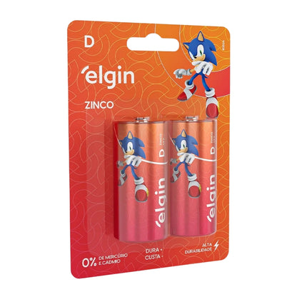 Pilha De Zinco Carvão R20 2 Unidades Elgin [F108]