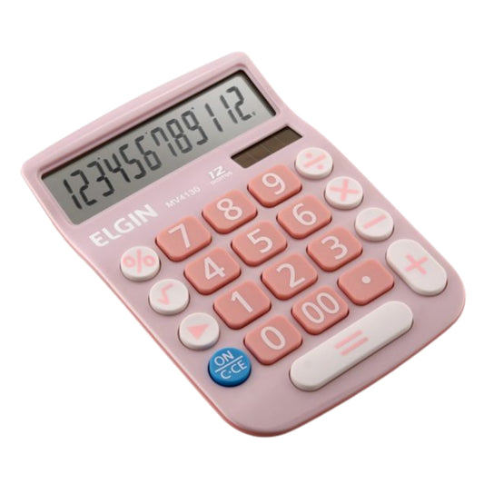 Calculadora De Mesa 12 Digitos Cor Rosa Mv-4130 Elgin [F108]