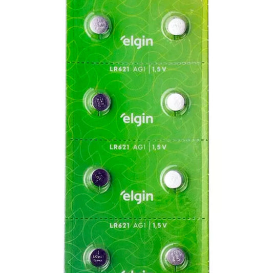 10 Baterias Alcalinas Lr621 Ag1 Elgin [F108]