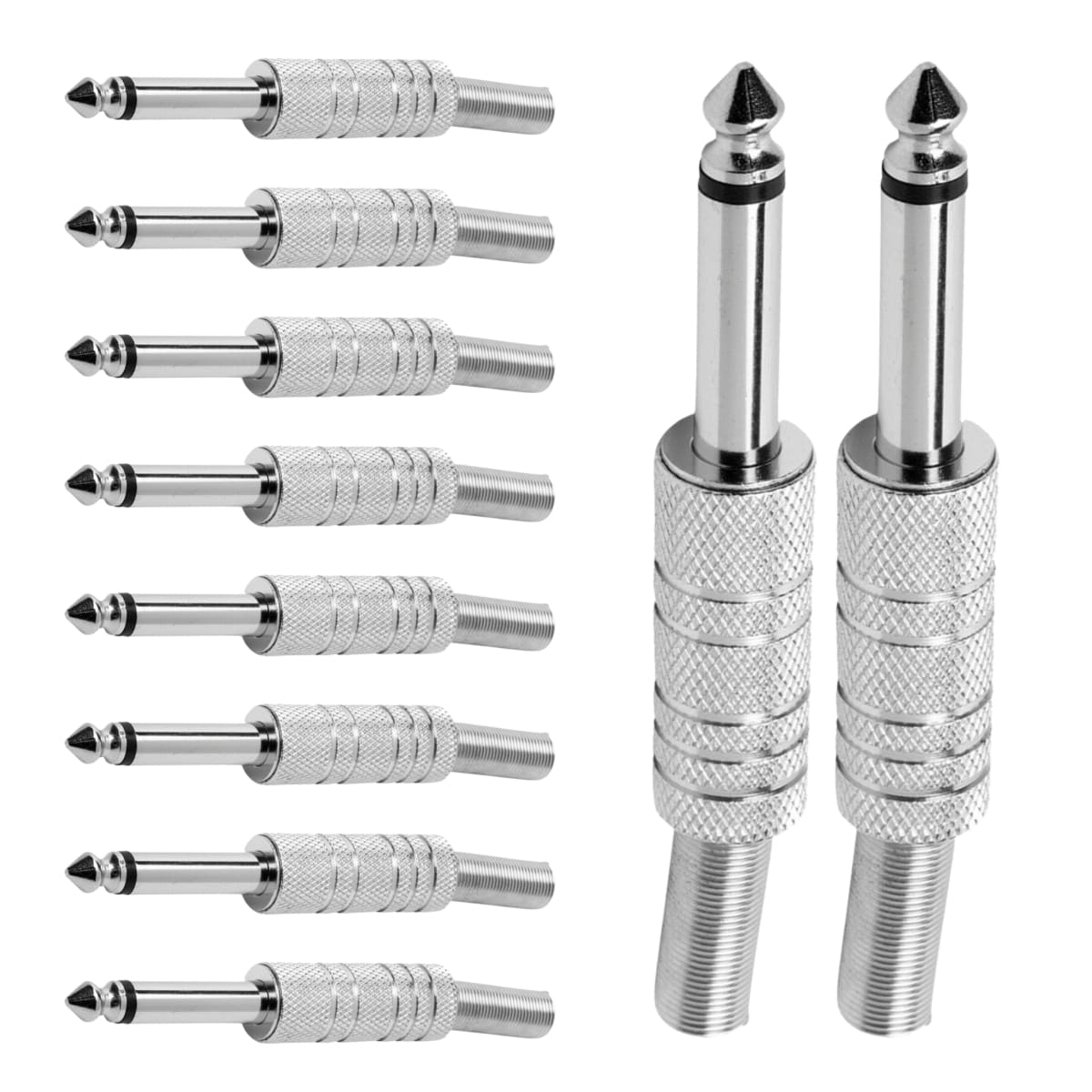 Conector P10 Macho Linha Mono Niquel Com Mola Storm 10 Unidades [F108]