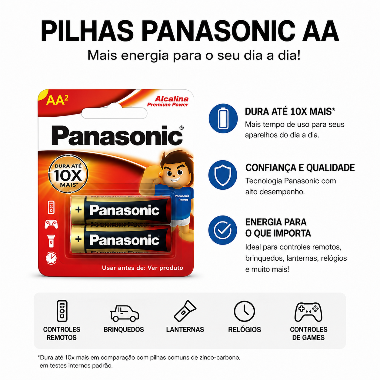PILHA ALCALINA AA PANASONIC C/ 20 UNIDADES