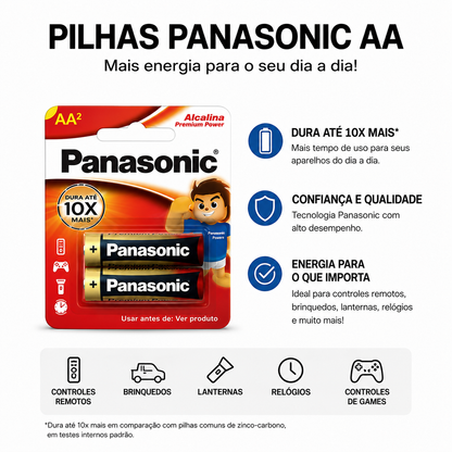 PILHA ALCALINA AA PANASONIC C/ 20 UNIDADES