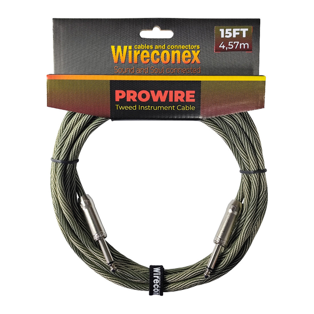 Cabo P10 Prowire Em L Tweed Prata/verde 3,05m Wireconex [F108]