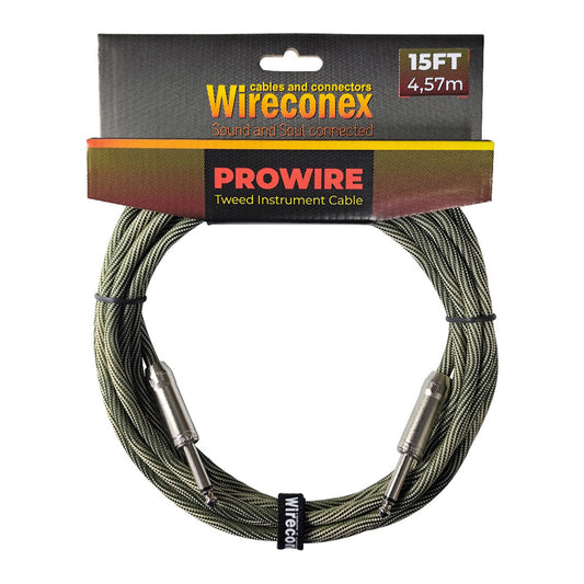 Cabo P10 Prowire Em L Tweed Prata/verde 3,05m Wireconex [F108]