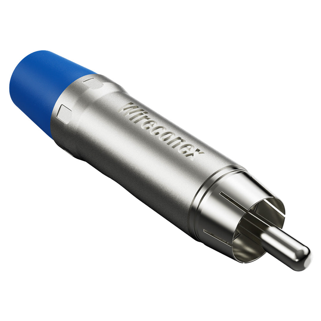 Plug Rca Macho Nickel Azul 10 Un Wireconex [F108]