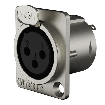 Conector Xlr Femea Wc 1023 Fp Bk Ni 3p Painel Wireconex 10 Unidades [F108]