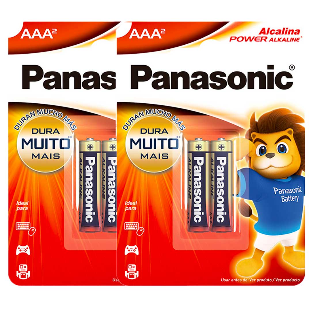 4 Pilhas Alcalinas Aaa Panasonic (2 Cart)