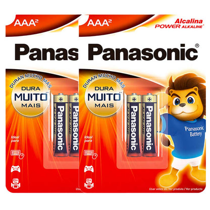 4 Pilhas Alcalinas Aaa Panasonic (2 Cart)
