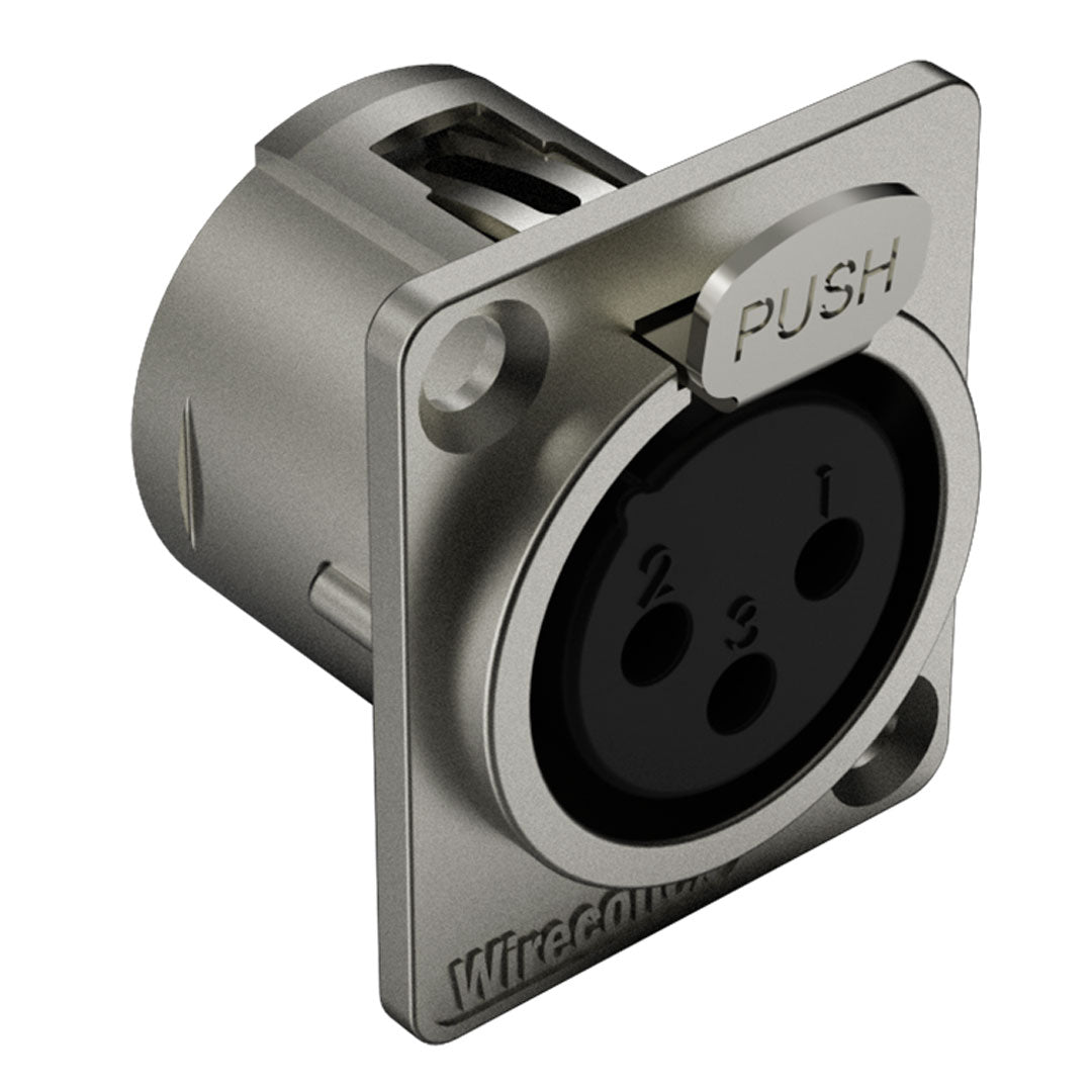 Conector Xlr Femea Wc 1023 Fp Bk Ni 3p Painel Wireconex 10 Unidades [F108]